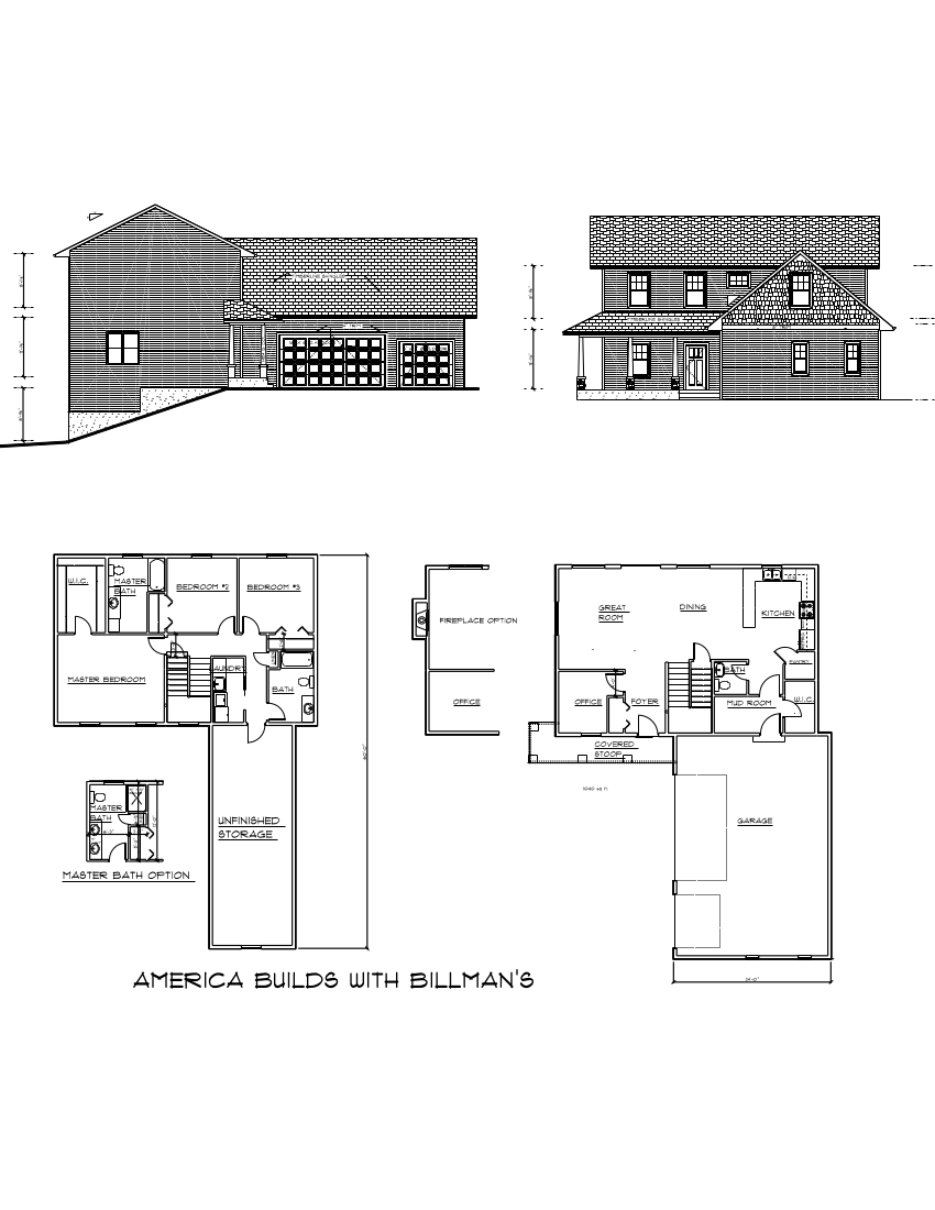 2 story full basement design blueprint by Billman Construction